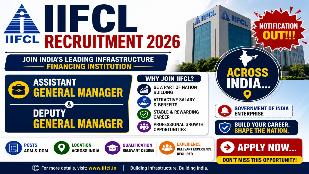 IIFCL AGM & DGM Recruitment 2026 - Apply Offline for 15 Assistant General Manager, Deputy General Manager Posts