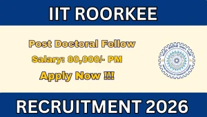 IIT Roorkee Post Doctoral Fellow Recruitment 2026 - Apply Online