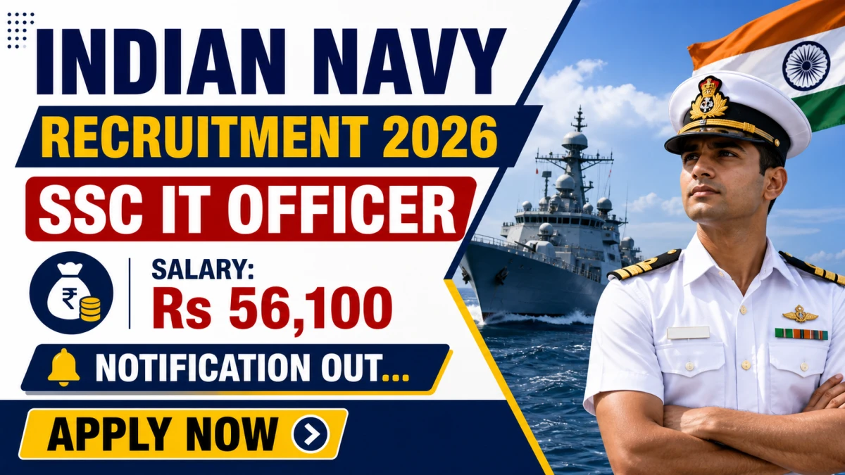 Indian Navy SSC Officer Recruitment 2026 Notification Out – Apply Online for 15 Posts