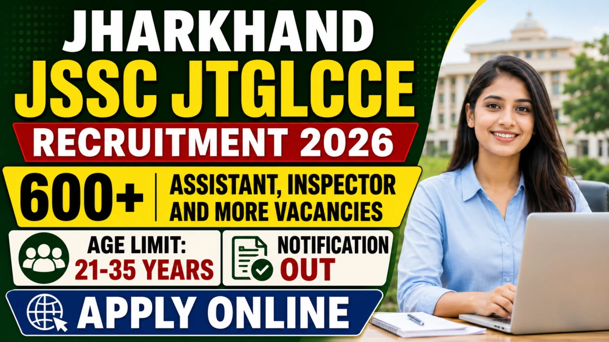 Jharkhand JSSC JTGLCCE Recruitment 2026 - Apply Online for 611 Assistant, Inspector and More Posts