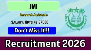 JMI Research Assistants Recruitment 2026 - Walkin