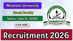 Mizoram University Guest Faculty Recruitment 2026 - Apply Online for 10 Posts