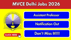MVCE Delhi Assistant Professor Recruitment 2026 - Apply Online MVCE Delhi Assistant Professor Recruitment 2026 - Apply Online