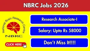NBRC Research Associate-I Recruitment 2026 - Apply Offline NBRC Research Associate-I Recruitment 2026 - Apply Offline