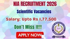 NIA Scientific Recruitment 2026 - Apply Offline for 30 Crime Scene Assistant, Explosive Expert and More Posts NIA Scientific Recruitment 2026 - Apply Offline for 30 Crime Scene Assistant, Explosive Expert and More Posts