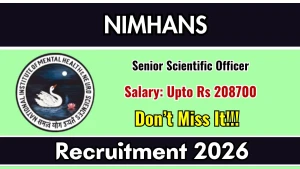 NIMHANS Senior Scientific Officer Recruitment 2026 - Apply Offline