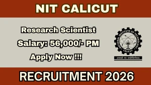 NIT Calicut Research Scientist I Recruitment 2026 - Apply Offline