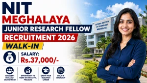 NIT Meghalaya Junior Research Fellow Recruitment 2026 - Walkin NIT Meghalaya Junior Research Fellow Recruitment 2026 - Walkin