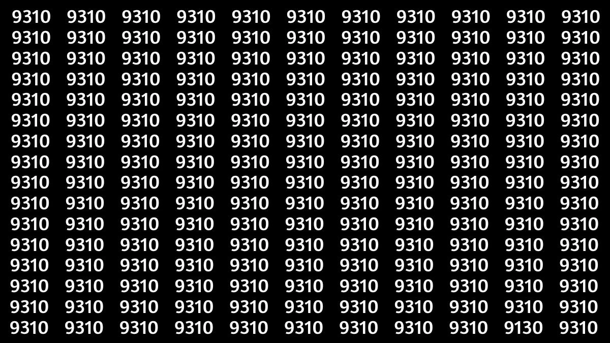 Optical Illusion IQ Test: Are You A Genius? Within 7 Seconds Spot The Number 9130 among 9310