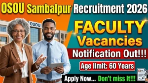 OSOU Sambalpur Faculty Recruitment 2026 - Apply Online for 38 Posts