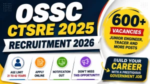 OSSC CTSRE Recruitment 2026 Notification Out - Apply Online for 646 Junior Engineer, Tracer and More Posts