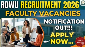 RDWU Faculty Recruitment 2026 - Apply Online for 80 Professor, Associate Professor, Assistant Professor Posts