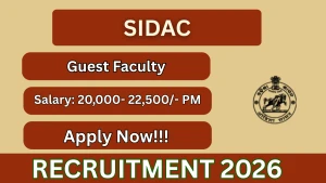 SIDAC Guest Faculty Recruitment 2026 - Apply Offline