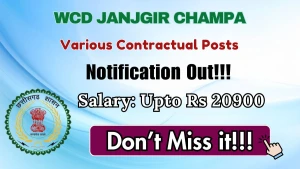 WCD Janjgir Champa Recruitment 2026 - Apply Offline for Office Assistant, Cook and More Posts
