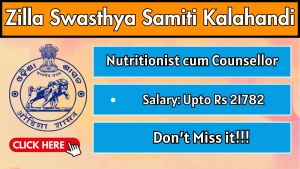 Zilla Swasthya Samiti Kalahandi Nutritionist cum Counsellor Recruitment 2026 - Walkin