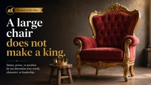 A Large Chair Does Not Make a King: Meaning, Explanation, and Life Lesson