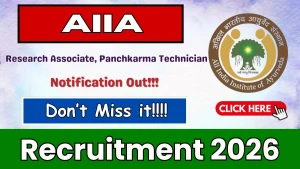 AIIA Recruitment 2026 - Walkin for Research Associate, Panchkarma Technician Posts