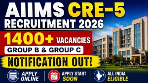 AIIMS CRE-5 Recruitment 2026: Apply Online for 1484 Group B & C Posts Across 28 Central Govt Institutes