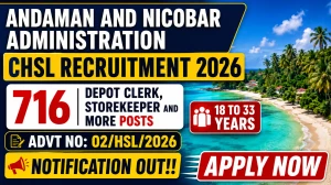 Andaman and Nicobar Administration CHSL Recruitment 2026 - Apply Online for 716 Depot Clerk, Storekeeper and More Posts