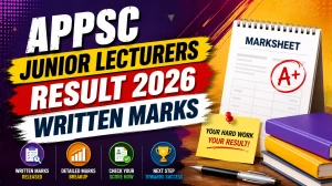APPSC Junior Lecturers Written Marks 2026 - Selected Candidates List