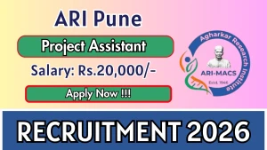 ARI Pune Project Assistant Recruitment 2026 - Apply Online
