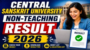 Central Sanskrit University Non-Teaching Result 2026 - Written Exam Eligible Candidates List Released