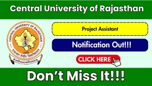 Central University of Rajasthan Project Assistant Recruitment 2026 - Apply Online