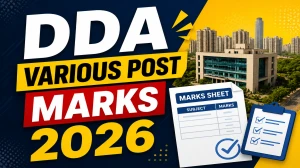 DDA Various Post Marks 2026 Out at dda.gov.in - Check Group A, B & C Scorecard & Marks PDF