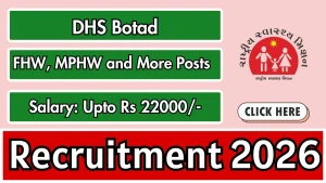 DHS Botad Recruitment 2026 - Apply Online for Pharmacist, FHW, MPHW and More Posts