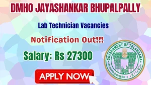 DMHO Jayashankar Bhupalpally Lab Technician Recruitment 2026 - Apply Offline