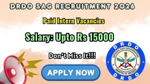 DRDO SAG Paid Intern Recruitment 2026 - Apply Online for 40 Posts
