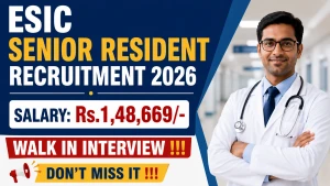 ESIC Senior Resident Recruitment 2026 - Walkin for 37 Posts