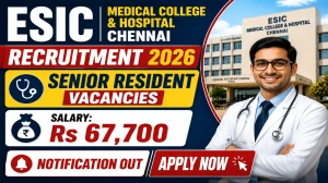 ESIC Medical College & Hospital Chennai Senior Resident Recruitment 2026 – Walk in for 60 Posts ESIC Medical College & Hospital Chennai Senior Resident Recruitment 2026 – Walk in for 60 Posts