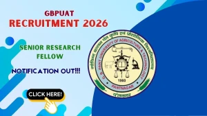 GBPUAT Senior Research Fellow Recruitment 2026 - Apply Offline