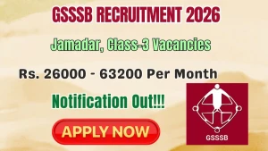 GSSSB Jamadar Recruitment 2026 - Apply Online GSSSB Jamadar Recruitment 2026 - Apply Online