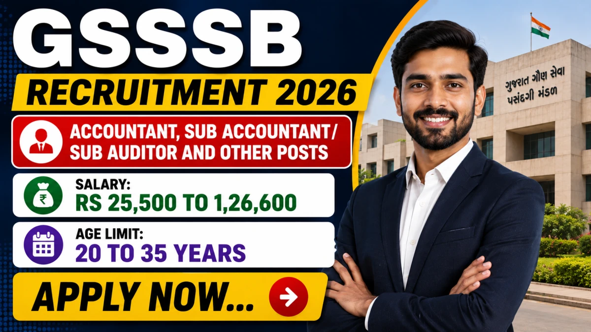 GSSSB Recruitment 2026 Notification Out - Vacancies Increased to 776 Sub Accountant, Sub Auditor & Accountant Posts GSSSB Recruitment 2026 Notification Out - Vacancies Increased to 776 Sub Accountant, Sub Auditor & Accountant Posts