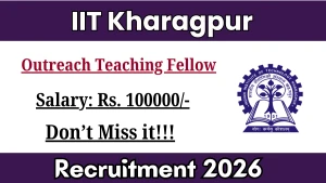 IIT Kharagpur Outreach Teaching Fellow Recruitment 2026 - Apply Online