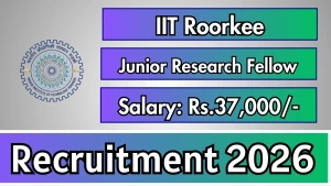 IIT Roorkee Junior Research Fellow Recruitment 2026 - Apply Offline