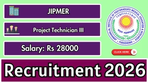JIPMER Project Technician Recruitment 2026 - Apply Online