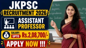 JKPSC Assistant Professor Recruitment 2026 - Apply Online JKPSC Assistant Professor Recruitment 2026 - Apply Online