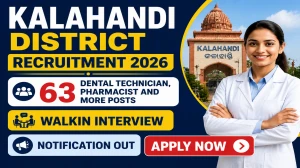 Kalahandi District Recruitment 2026 – Walk in for 63 Dental Technician, Pharmacist and More Posts