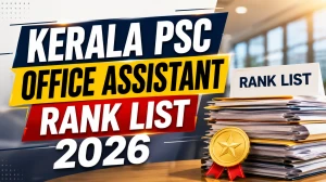 Kerala PSC Office Assistant Rank List 2026 Out - Check Results Now Kerala PSC Office Assistant Rank List 2026 Out - Check Results Now
