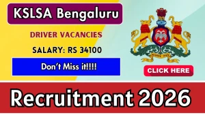 KSLSA Bengaluru Driver Recruitment 2026 - Apply Offline KSLSA Bengaluru Driver Recruitment 2026 - Apply Offline