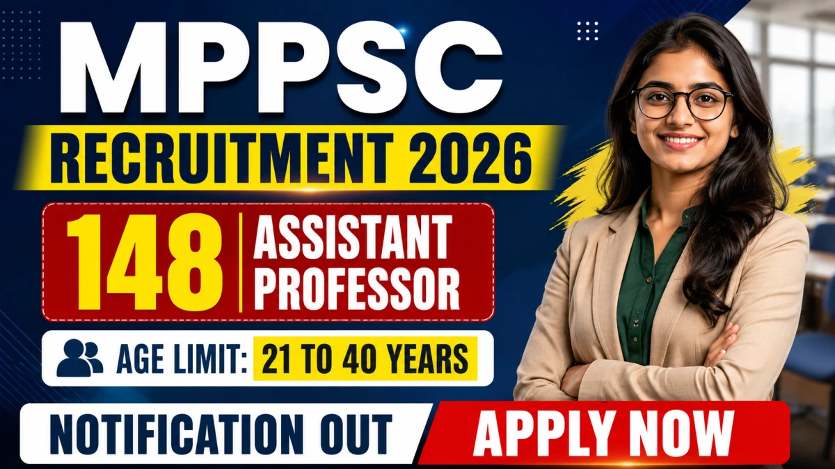 MPPSC Assistant Professor Recruitment 2026 – 148 Posts, Online Form Open Till 26 June 2026 MPPSC Assistant Professor Recruitment 2026 – 148 Posts, Online Form Open Till 26 June 2026