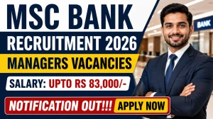 MSC Bank Managers Recruitment 2026 - Apply Offline for 36 Specialized Branch Managers, Managers Posts