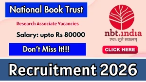 National Book Trust Research Associate Recruitment 2026 - Walkin