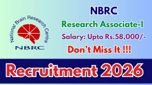 NBRC Research Associate-I Recruitment 2026 - Apply Offline