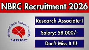 NBRC Research Associate-I Recruitment 2026 - Apply Offline NBRC Research Associate-I Recruitment 2026 - Apply Offline