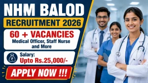NHM Balod Recruitment 2026 - Apply Offline for 67 Medical Officer, Staff Nurse and More Posts