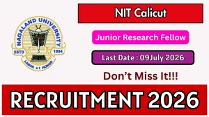 NIT Calicut Junior Research Fellow Recruitment 2026 - Apply Online